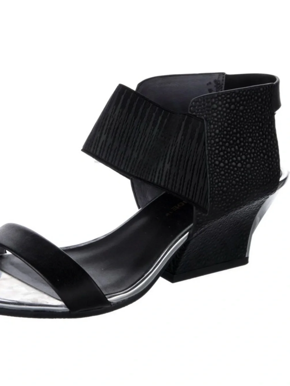United Nude Black Womens Ankle-Strap Low Block Heel Sandals